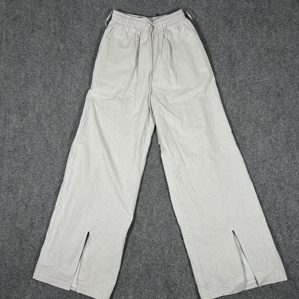 Modesees High Waist Wide-leg Trousers Off-White Women's Size XS #3098